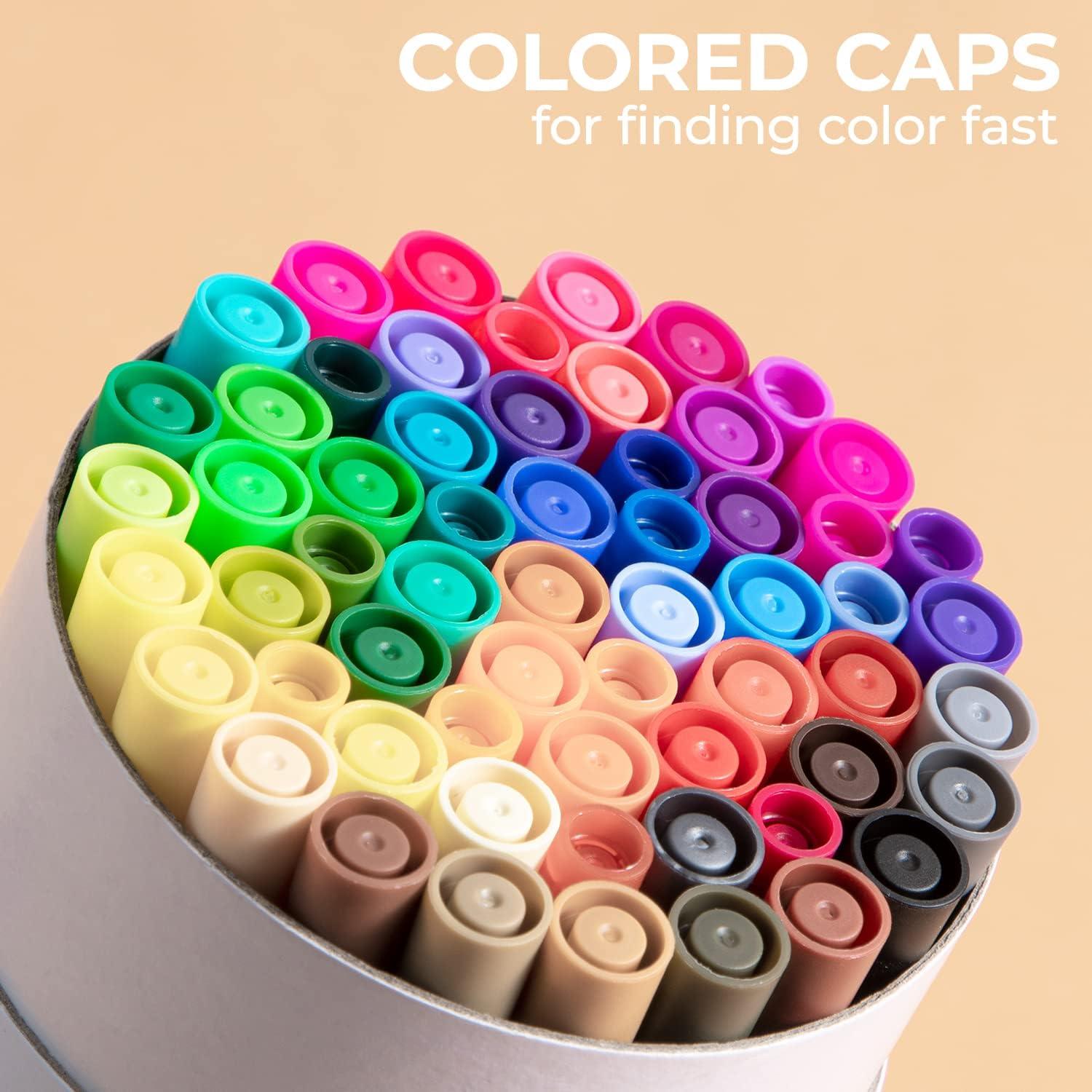 image:imageOhuhu Markers For Adult Coloring Books 60 Colors amp 12 Glitter Markers