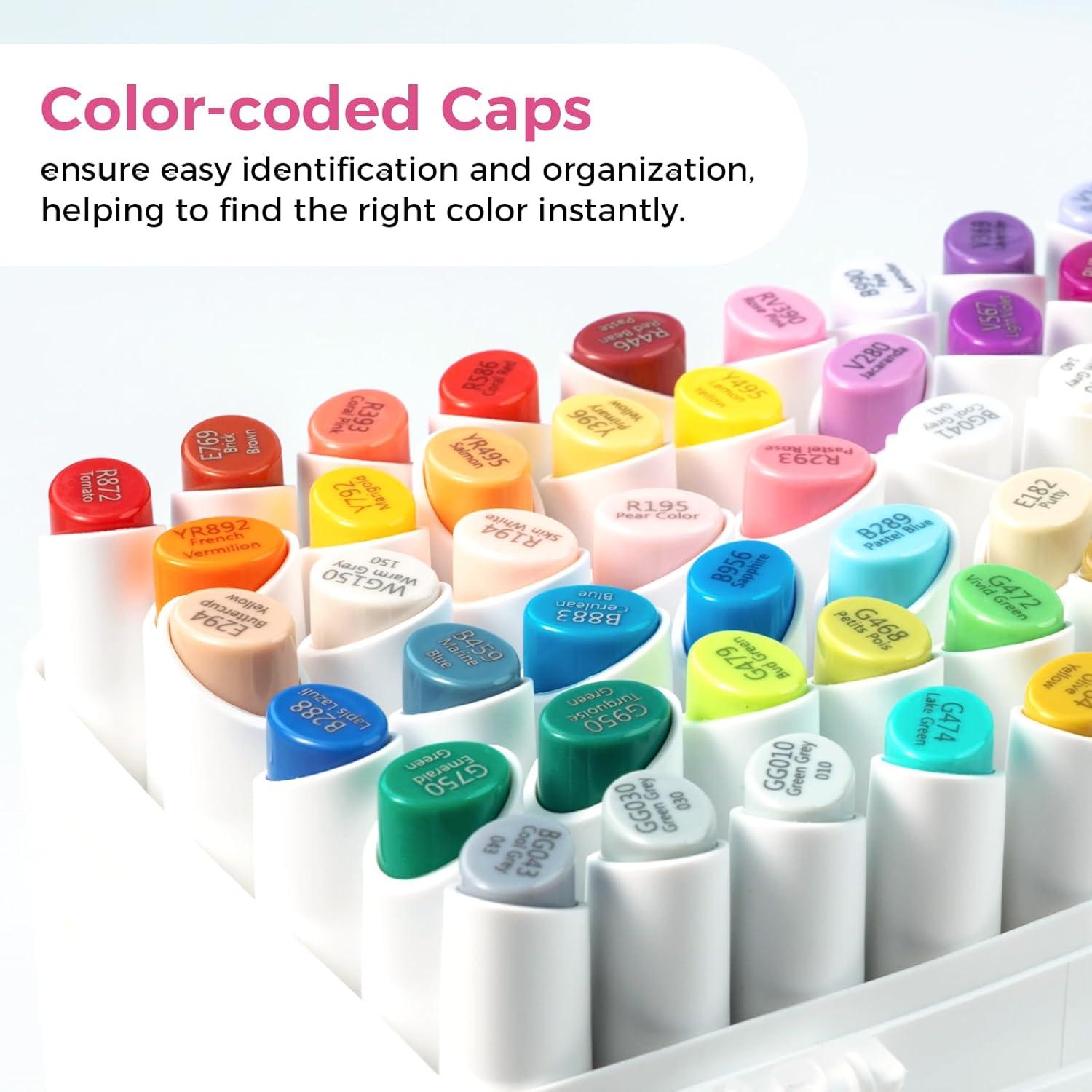 image:imageOhuhu Mini Brush Tip Alcohol Markers Kaala B Series Fineliner Micro Pens 8 Pack Black Ink Alcoholproof Pens