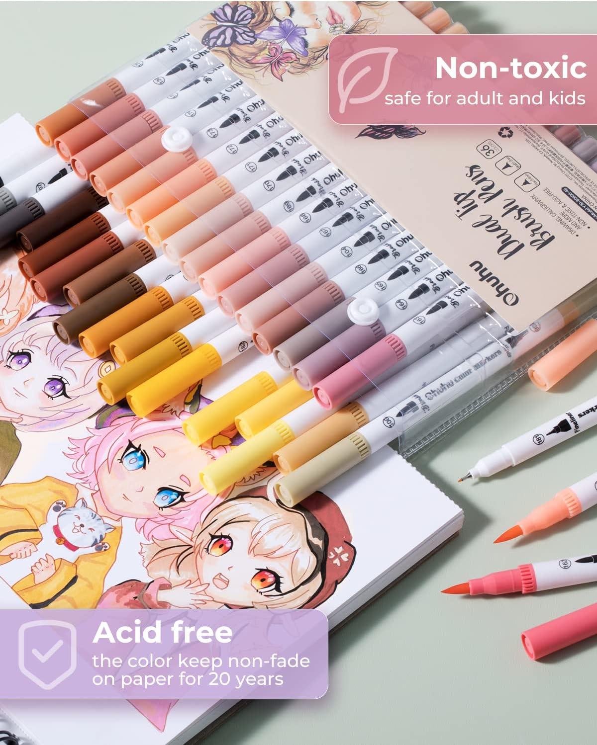 image:imageOhuhu Skin Tone Markers 36 Colors amp Coloring Markers 100 Colors