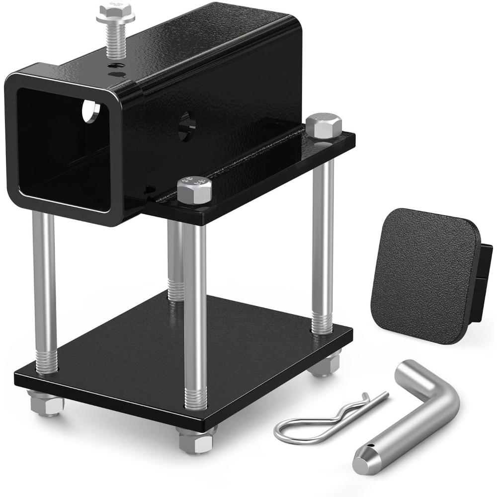 image:imageOhuhu Bolton RV Bumper Hitch Receiver Adapter Fits 445 Beam 2 Receiver 200Lbs Tongue Weight Capacity Travel Trailer Rear Bumper with Hitch Pin amp Hitch Cover Fit for Camper Bike Racks Cargo CarFit 4 to 45 Bumper Beam