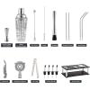 Cocktail Shaker Set Ohuhu 17-Piece Bartender Kit Bar Tool Set with Acrylic Stand Premium Soda-Lime Glass Drink Shaker with All Bar Accessories for Beginners Home Bar Parties