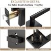 Exterior Door Lock Set, Ohuhu Heavy Duty Deadbolt Lock- Entry Door Locksets with Deadbolt Matte Black Front Door Handle Modern Contemporary Square Sleek Design Zinc Alloy