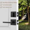 Exterior Door Lock Set, Ohuhu Heavy Duty Deadbolt Lock- Entry Door Locksets with Deadbolt Matte Black Front Door Handle Modern Contemporary Square Sleek Design Zinc Alloy