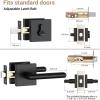 Exterior Door Lock Set, Ohuhu Heavy Duty Deadbolt Lock- Entry Door Locksets with Deadbolt Matte Black Front Door Handle Modern Contemporary Square Sleek Design Zinc Alloy