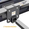 Ohuhu Bolt-on RV Bumper Hitch Receiver Adapter Fits 4-4.5″ Beam, 2″ Receiver 200Lbs Tongue Weight Capacity, Travel Trailer Rear Bumper with Hitch Pin & Hitch Cover, Fit for Camper Bike Racks Cargo Car(Fit 4″ Bumper Beam)