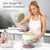 Ohuhu Cake Stand, Aluminium 12”Cake Turntable Decorating Bakery Supplies – BPA-Free Frosting Spinner Rotating Revolving Lazy Susan Perfect Gifts(Pink)