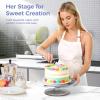 Ohuhu Cake Stand, Aluminium 12”Cake Turntable Decorating Bakery Supplies – BPA-Free Frosting Spinner Rotating Revolving Lazy Susan Perfect Gifts(Silver)