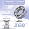 Ohuhu Cake Stand, Aluminium 12”Cake Turntable Decorating Bakery Supplies – BPA-Free Frosting Spinner Rotating Revolving Lazy Susan Perfect Gifts(Silver)
