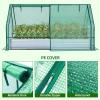 Ohuhu Raised Garden Bed with Greenhouse, 8x4x1 FT Galvanized Metal Planter Box with PE Cover, 4 Doors for Ventilation, 3-in-1 Gardening Set for Vegetable Flower Herb Succulent(8x4x1ft  PE)