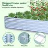 Ohuhu Raised Garden Bed with Greenhouse, 8x4x1 FT Galvanized Metal Planter Box with PE Cover, 4 Doors for Ventilation, 3-in-1 Gardening Set for Vegetable Flower Herb Succulent(8x4x1ft  PE)
