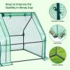 Ohuhu Raised Garden Bed with Greenhouse, 8x4x1 FT Galvanized Metal Planter Box with PE Cover, 4 Doors for Ventilation, 3-in-1 Gardening Set for Vegetable Flower Herb Succulent(8x4x1ft  PE)