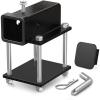 Ohuhu Bolt-on RV Bumper Hitch Receiver Adapter Fits 4-4.5″ Beam, 2″ Receiver 200Lbs Tongue Weight Capacity, Travel Trailer Rear Bumper with Hitch Pin & Hitch Cover, Fit for Camper Bike Racks Cargo Car(Fit 4″ to 4.5″ Bumper Beam)