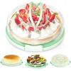 Ohuhu Cheesecake Container, Cake Pie Carrier BPA-Free up to 10” Cake – Cupcake Containers with Lid and 2 Handles 4-in-1 Multipurpose Cake Keeper Holder Platter for Pie Devil Eggs Perfect Gifts