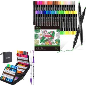 Ohuhu Markers 48 Colors & Coloring Book & Marker 100 Colors