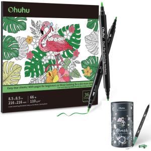 Ohuhu Markers 48 Colors & Coloring Book & Marker 60 Colors