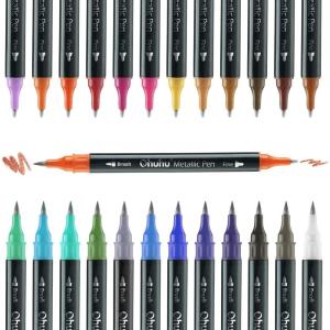 Ohuhu Metallic Markers Glitter Markers for Drawing and Ohuhu Mix Meida Art Sketchbook