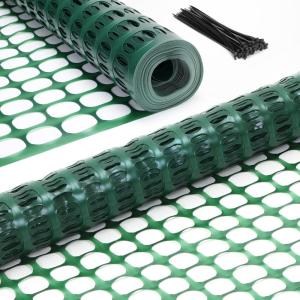 Ohuhu Plastic Garden Fence Roll, 4’x100’/10.7 lbs Reusable Netting Plastic Safety Fence Roll, Temporary Pool Fencing Snow Fence, Construction Fencing Poultry Fence for Deer Rabbits Chicken Dogs