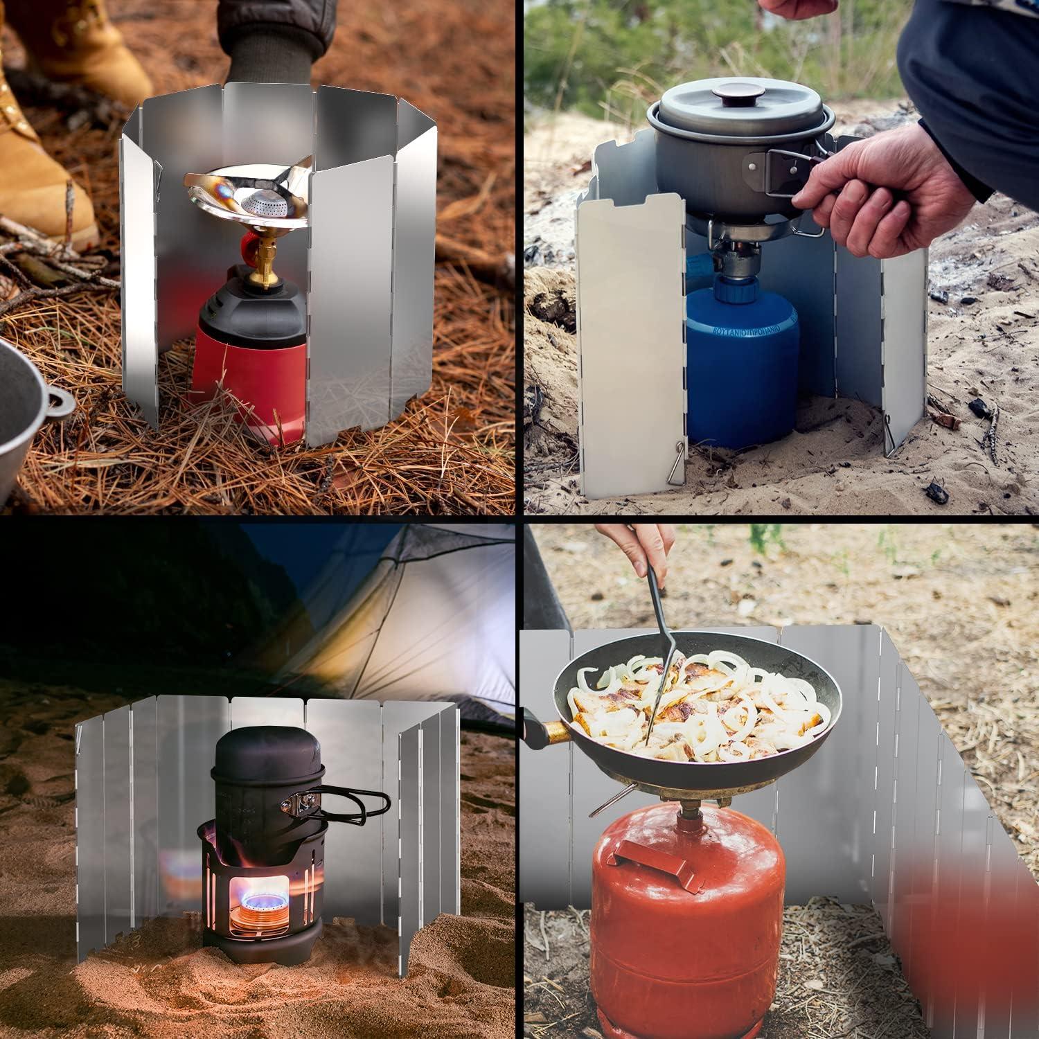 image:imageOhuhu Wood Burning Camp Stoves 10 Plates Camp Stove Windscreen for Camping Picnic Backpacking Cooking