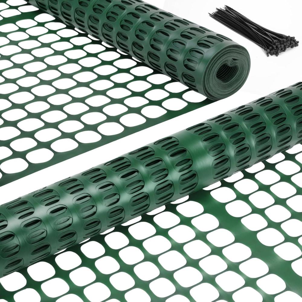image:imageOhuhu Plastic Garden Fence Safety Fence 4x5075LB Reusable Netting Plastic Mesh Fence Roll Temporary Fencing for Animal Barrier Construction Snow Fence Poultry Rabbits Chicken Dogs Deer