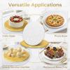 Ohuhu 10 Inch Cake Boards 2 Pack, 1/2 Inch Extra Thick Round Cake Drum, Marble Pattern Greaseproof & Sturdy Corrugated Cardboard, Wrapped Edges Cake Base for Multi-Layered Cakes, Weddings, Birthdays(White&gold)