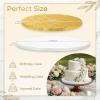 Ohuhu 10 Inch Cake Boards 2 Pack, 1/2 Inch Extra Thick Round Cake Drum, Marble Pattern Greaseproof & Sturdy Corrugated Cardboard, Wrapped Edges Cake Base for Multi-Layered Cakes, Weddings, Birthdays(White&gold)