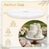 Ohuhu 10 Inch Cake Boards 2 Pack, 1/2 Inch Extra Thick Round Cake Drum, Marble Pattern Greaseproof & Sturdy Corrugated Cardboard, Wrapped Edges Cake Base for Multi-Layered Cakes, Weddings, Birthdays(White)