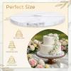 Ohuhu 10 Inch Cake Boards 2 Pack, 1/2 Inch Extra Thick Round Cake Drum, Marble Pattern Greaseproof & Sturdy Corrugated Cardboard, Wrapped Edges Cake Base for Multi-Layered Cakes, Weddings, Birthdays(Marble)