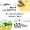 Ohuhu Alcohol Markers Brush Tip – AP Certificated Double Tipped Art Marker Set for Artist Adults Coloring Illustration- 72 Colors – Refillable – Fine and Brush Dual Tips – Honolulu 2B of Ohuhu Markers(Brush & Chisel)