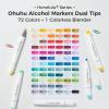 Ohuhu Alcohol Markers Brush Tip – AP Certificated Double Tipped Art Marker Set for Artist Adults Coloring Illustration- 72 Colors – Refillable – Fine and Brush Dual Tips – Honolulu 2B of Ohuhu Markers(Brush & Chisel)