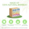 Ohuhu Bamboo Marker Organizer, Wooden Desktop Storage Hold 126 Markers, Pens, Pencils, Art Brushes Stationary Organizer Pencil Holder with 18 Compartments for Home, Classroom, Office Decor(Rounded Corner Hold 126 Markers)