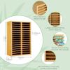 Ohuhu Bamboo Marker Organizer, Wooden Desktop Storage Hold 126 Markers, Pens, Pencils, Art Brushes Stationary Organizer Pencil Holder with 18 Compartments for Home, Classroom, Office Decor(Right Angle Hold 224 Markers)