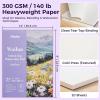 Ohuhu Cotton-Top Watercolor Paper Pad, 9×12 Hot Press, 140lb/300gsm Heavyweight, 20 Sheets/40 Pages – Patented Cotton-Coated Surface for Watercolor, Gouache, Ink & Acrylic(Cold Press)