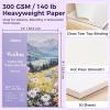 Ohuhu Cotton-Top Watercolor Paper Pad, 9×12 Hot Press, 140lb/300gsm Heavyweight, 20 Sheets/40 Pages – Patented Cotton-Coated Surface for Watercolor, Gouache, Ink & Acrylic(Hot Press)