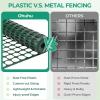 Ohuhu Plastic Garden Fence Safety Fence, 4’x50’/7.5LB Reusable Netting Plastic Mesh Fence Roll, Temporary Fencing for Animal Barrier Construction Snow Fence Poultry Rabbits Chicken Dogs Deer
