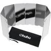 Ohuhu Wood Burning Camp Stoves + 8 Plates Camp Stove Windscreen for Camping Picnic, Backpacking, Cooking