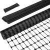 Garden Fence Animals Barrier Set: Ohuhu 3.4FTx100FT Plastic Fence Roll with 25-Pack 4FT Stakes Temporary Safety Netting, Reusable Pool Fencing Snow Fence Poultry Fences for Deer Chicken Dog, Black