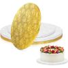 Ohuhu 10 Inch Cake Boards 2 Pack, 1/2 Inch Extra Thick Round Cake Drum, Marble Pattern Greaseproof & Sturdy Corrugated Cardboard, Wrapped Edges Cake Base for Multi-Layered Cakes, Weddings, Birthdays(White&gold)