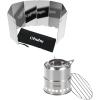 Ohuhu Wood Burning Camp Stoves + 10 Plates Camp Stove Windscreen for Camping Picnic, Backpacking, Cooking