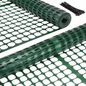 Ohuhu Plastic Garden Fence Safety Fence, 4’x50’/7.5LB Reusable Netting Plastic Mesh Fence Roll, Temporary Fencing for Animal Barrier Construction Snow Fence Poultry Rabbits Chicken Dogs Deer