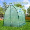 Ohuhu Portable Tunnel Greenhouse Outdoor: Heavy Duty Small Walk in Green House with Mesh Windows, Reinforced Metal Base Durable Plastic PE Cover for Outside, Free Tool to Install, 5.9×5.9×6.6 FT(Green)