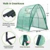 Ohuhu Portable Tunnel Greenhouse Outdoor: Heavy Duty Small Walk in Green House with Mesh Windows, Reinforced Metal Base Durable Plastic PE Cover for Outside, Free Tool to Install, 5.9×5.9×6.6 FT(Green)