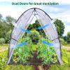Ohuhu Portable Tunnel Greenhouse Outdoor: Heavy Duty Small Walk in Green House with Mesh Windows, Reinforced Metal Base Durable Plastic PE Cover for Outside, Free Tool to Install, 5.9×5.9×6.6 FT(White)