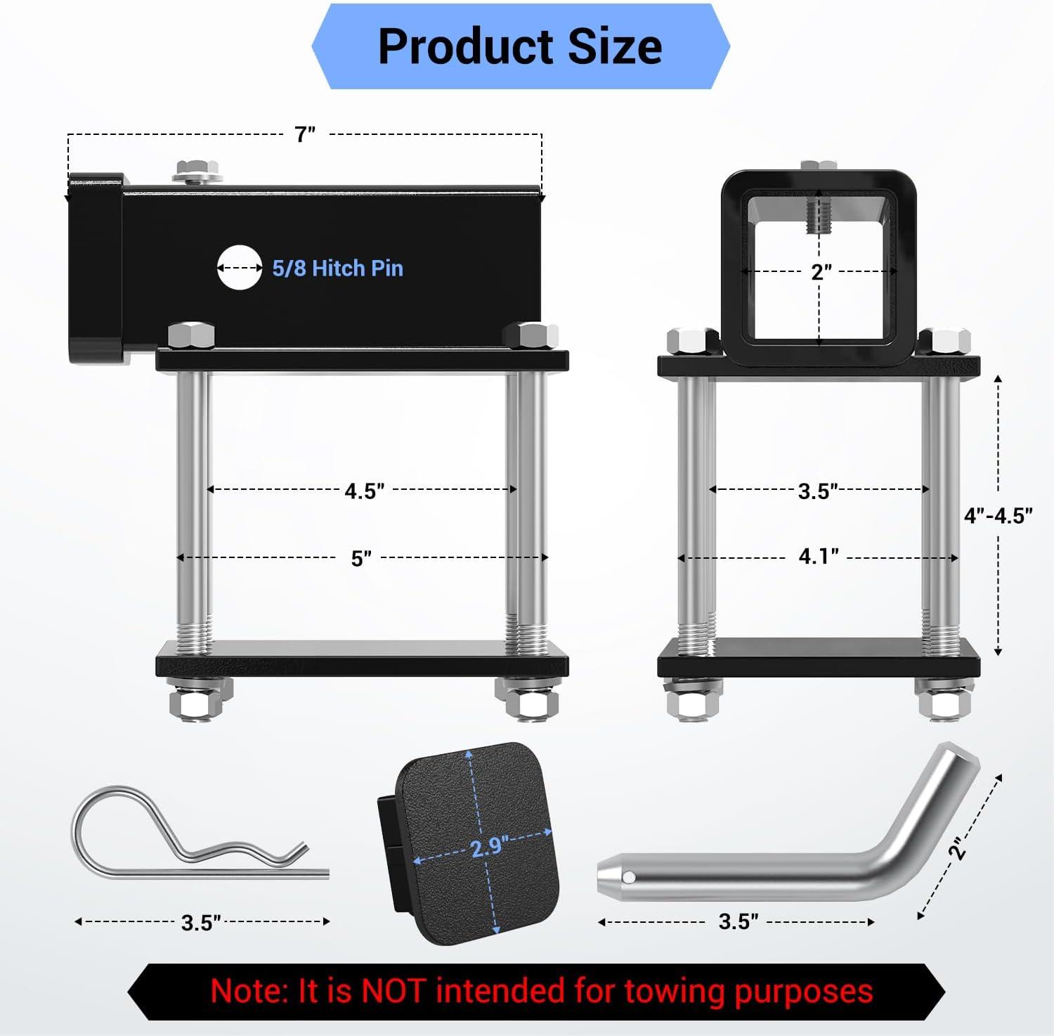 image:imageOhuhu Bolton RV Bumper Hitch Receiver Adapter D Ring Shackles