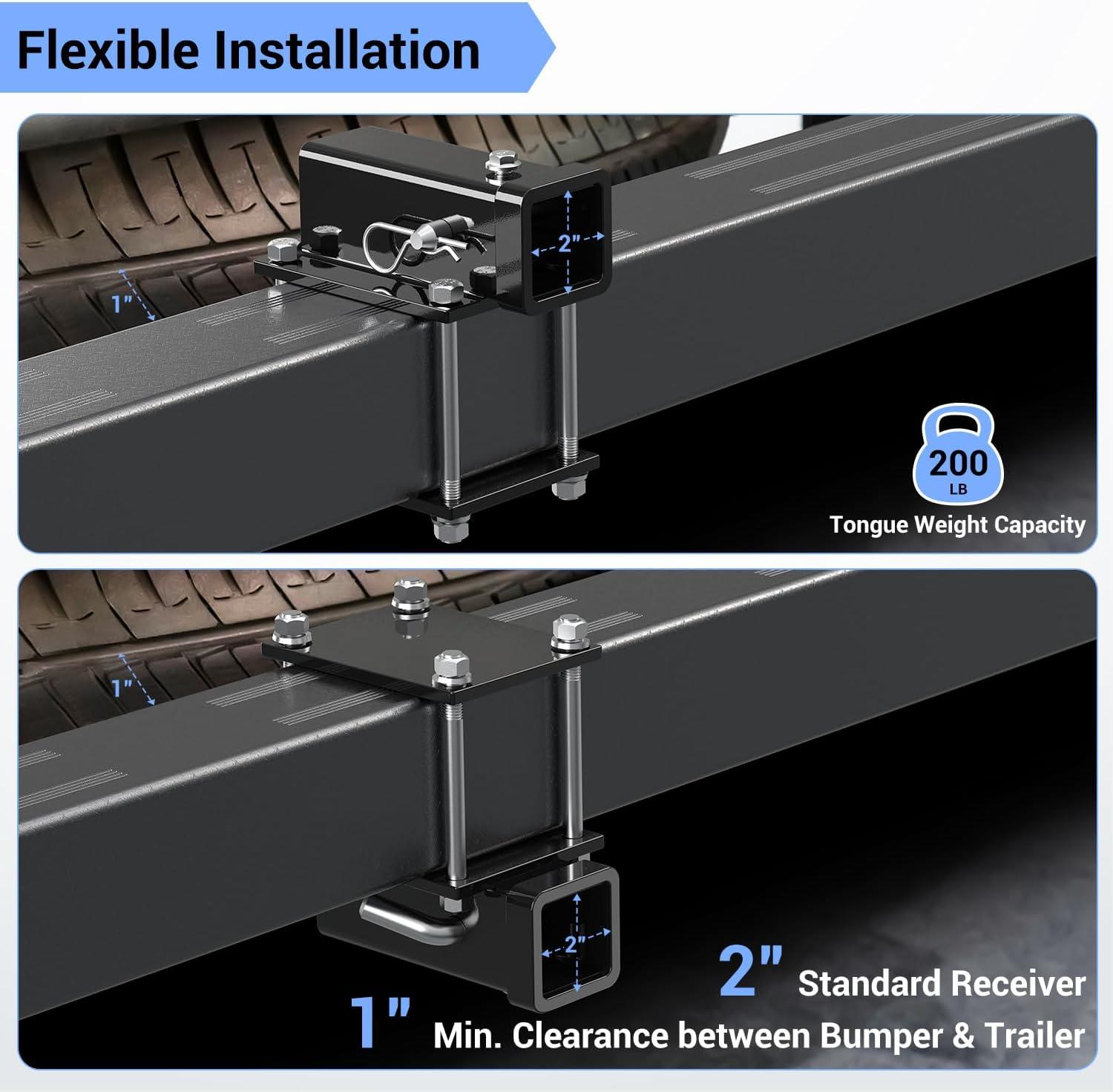 image:imageOhuhu Bolton RV Bumper Hitch Receiver Adapter D Ring Shackles