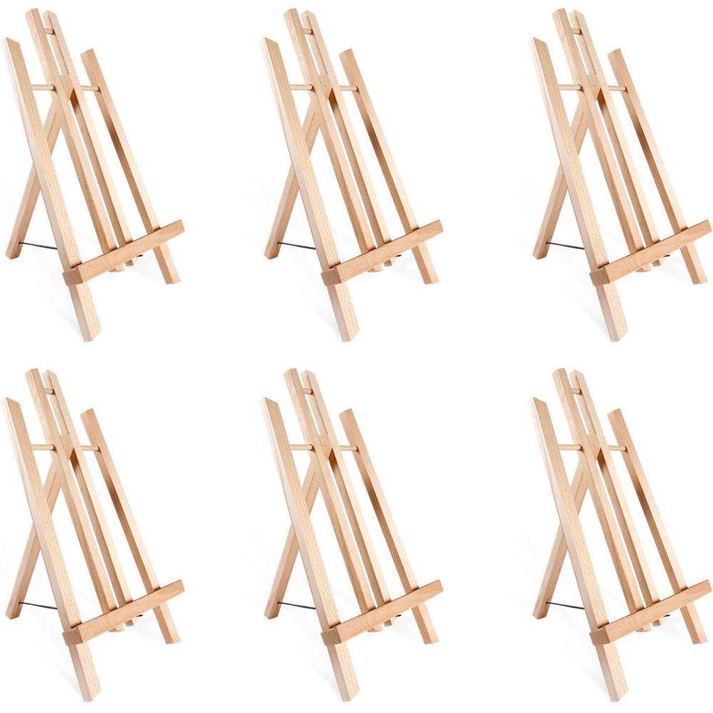 image:image14 AFrame Painting Easels 6Pack Ohuhu 14 Inches Tall Display Stand Tabletop Art Easel Set Mini Wood Painting Easels for Kids Children Artist Student Classroom Table Top Display Back To School Art