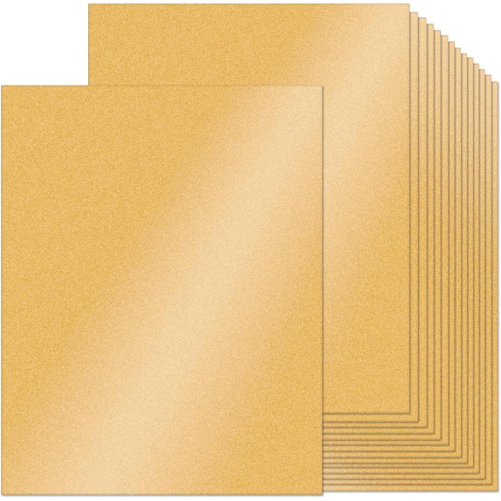 image:imageOhuhu Yellow Shimmer Cardstock 100 Sheets 85 x 11 Heavyweight 80lb DoubleSided Shimmer Shiny Card Stock Paper for Crafts DIY Making Cards InvitationsYellow