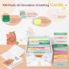 Ohuhu 108-Pack Large 5×7 All-Occasion Greeting Cards with Colorful Envelopes and Gold Stickers Box Set – Assorted Greeting Cards with Card Organizer – Included Birthday Cards Christmas Cards and More