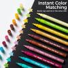 Ohuhu Acrylic Glitter Markers, 24 Metallic Glitter Colors, Fine Tip Paint Pens for Fine Details & Shimmer Accents, Water-Based & Quick Dry, for DIY Crafts, Cards, Journals, Wood & Rock Painting(24 Colors)
