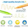 Ohuhu Acrylic Glitter Markers, 24 Metallic Glitter Colors, Fine Tip Paint Pens for Fine Details & Shimmer Accents, Water-Based & Quick Dry, for DIY Crafts, Cards, Journals, Wood & Rock Painting(24 Colors)