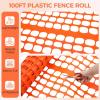 Ohuhu Plastic Garden Fence Safety Fence, 4’x50’/5.3 LB Reusable Netting Plastic Mesh Fence Roll, Temporary Fencing for Animal Barrier Construction Snow Fence Poultry Rabbits Chicken Dogs Deer(Orange)